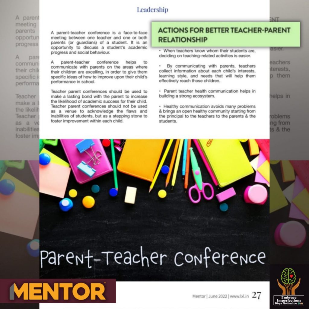 Importance of Parent - Teacher meetings in the likelihood of academic success .